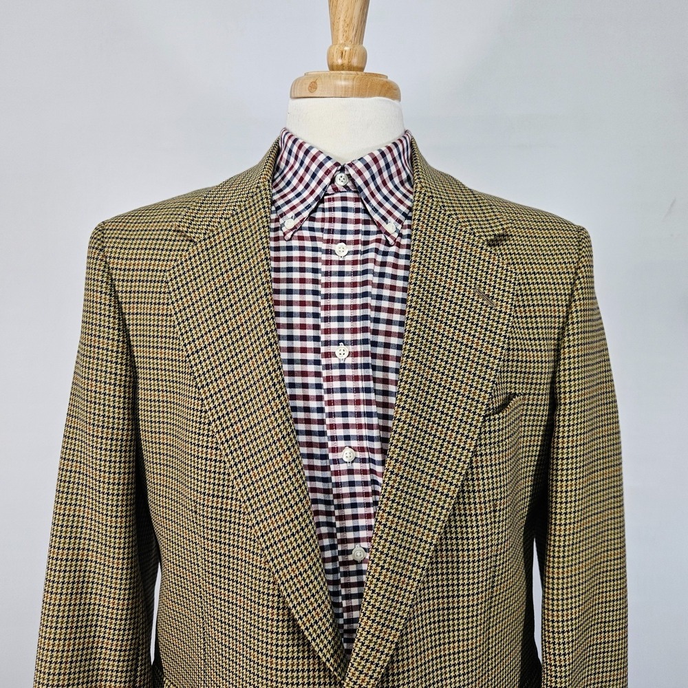 Coorbin Men's Sport Coat Blazer Two Button Houndstooth multi-color wool 42S - Picture 6 of 13